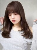 デジタルパーマ風レイヤー　ミディアム　ベージュ　ウルフカット