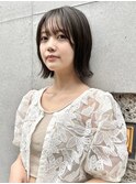 島田/くびれボブ 外はね サイドバング シアーベージュ 髪質改善