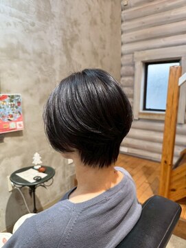 クレエ ヘアー デザイン(creer hair design) 大人黒髪ショートボブ小顔レイヤーカットうるツヤ髪質改善