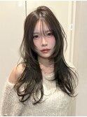 ハッシュカット　ハイレイヤーウルフ　オリーブカラー　レイヤー