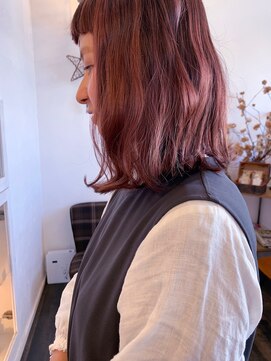 ヘアー ミュゼ 大西店(HAIR Musee) ハイライトonピンクベージュ