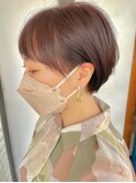 大人可愛い耳かけショートヘア×ブラウンベージュ/ラフ◎30代