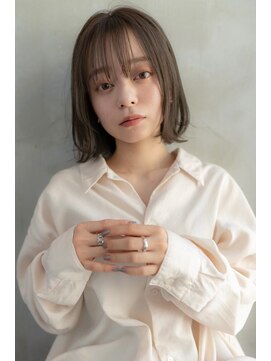 ケアリー 流山おおたかの森(Carelly) 大人かわいい前髪セシルカットココアブラウンフリンジウェーブ