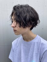 メンズ/波打ちパーマ/センターパート