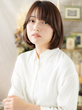 カバーヘア ブリス 志木南口駅前店(COVER HAIR bliss) 艶感斜めバング黒髪ボブディヘルシースタイルa志木20代30代40代