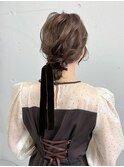 ヘアセット/ヘアアレンジ/結婚式お呼ばれヘア/結婚式アレンジ