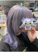にじさんじ ルンルン ウルフカット ホワイト ラベンダーブリーチ