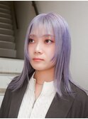 パープルラベンダー　ケアブリーチウルフレイヤーウルフカット