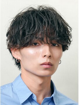 レタッチ バイ フィフス 天神大名(RETOUCH by fifth) 福岡天神ゆるめシャドウパーマメンズマッシュウルフカット緩め