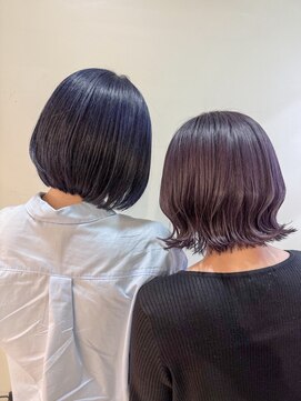 パーミル ヘア クマモト(permille ‰ hair Kumamoto) ボブ×パープル.ブルー