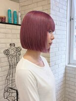 シュガー ヘアアンドネイル 仙台(SUGAR)&nbsp;ピンクカラー × ぷつっとボブ