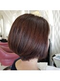 30代40代大人かわいい/前下がり/ショート/ひし形/ココアブラウン