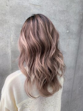 ユアーズ ヘア 恵比寿本店(youres hair) バレイヤージュハイライト×ミルクティーベージュ　　長山