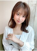 大人かわいい 2wayバング グレージュ くびれヘア 髪質改善