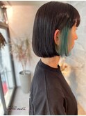 《Jillankh 姫路駅前》インナーカラー　エメラルド　ボブ