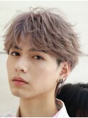ハイトーンカラーブリーチカラー韓国マッシュセンターパート