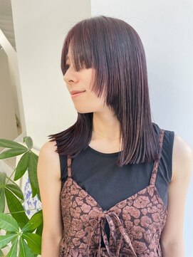 マスタード(MASTARD) ヘアカラーグレージュアンブレラカラーショートボブ 50代