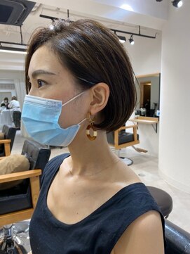 クラン(Chlan) スッキリ丸みショートボブ×アッシュブラウン