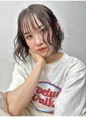 大人美人ショートボブパーマウルフパーマアッシュベージュ