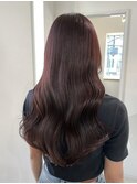 桑名ロングレイヤーカットロングヘアピンクブラウンカラー韓国