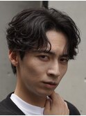 渋谷フェザーパーマセンターパートフェザーショートニュアンス