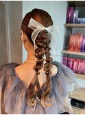 【ツインポニーテール】結婚式/銀座/ヘアセット/アレンジ