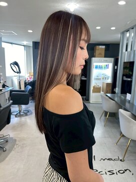 キング 心斎橋店(K!ng) ハイライトカラーミルクティーベージュレイヤーカット