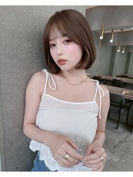 ロンドリゼル 札幌(Lond RiseL) オリーブグレー/前髪/ボブ/マロンベージュ/レイヤーカット/小顔