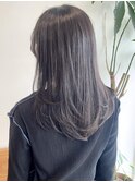 小顔黒髪レイヤーカット×アッシュカラー20代30代40代