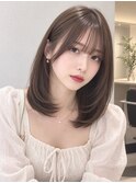 結べるミディアムレイヤー/顔まわり/赤み消しカラー池袋20代30代