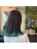 【W_SALON 河原町】スモーキーグリーン×ダークグリーン