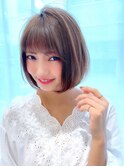 大人かわいい小顔丸みのあるショートボブ 20代30代40代 横浜