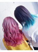 ピンク&ターコイズ