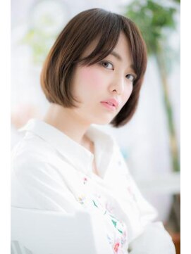 ミック ヘアアンドビューティー 大山店(miq  Hair&Beauty) くすみカラーアッシュブラウン前下がりマッシュボブショートc1