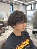 バング長めの波巻きスパイラル