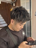 アヴァンス 天王寺店(AVANCE.) MEN'S HAIR 黒金メッシュ×アップバング