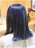 【ブリーチあり】ブルーバイオレット×外ハネボブ　＃川口美容室