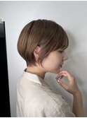 大人可愛い20代30代40代黒髪前下がりショートボブ丸みショート◎