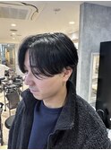 曲がる縮毛矯正  刈り上げあり センターパート K