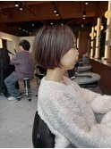 ピンクブラウンショートボブ☆