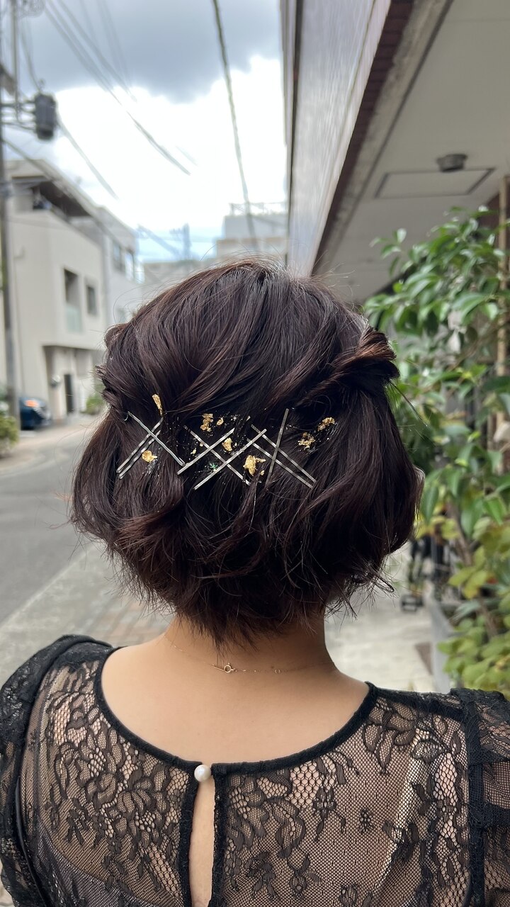 ショートヘアハーフアップ風アレンジ：L261535758｜ホットペッパー