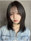 小顔夏カットふんわりレイヤー大人可愛いナチュラルブラウン
