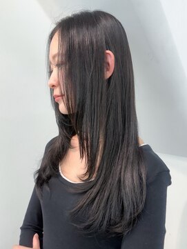 アルバム 新宿(ALBUM SHINJUKU) 韓国ヘアココアベージュ顔周りレイヤーロング_ba573522