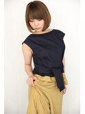 肩上ボブ大人可愛いボブひし形ボブアッシュベージュ