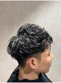 ショートパーマ刈り上げビジネスナチュラル爽やか清潔感