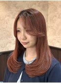 ◎ハッシュレイヤー/ミルクグレージュ/韓国巻き/顔周りカット9