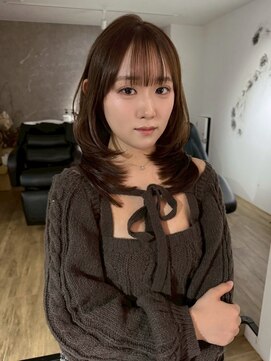 エトワ 中央店(etoi) 大分ミディアムボブレイヤー軽め韓国レイヤーくびれスタイル
