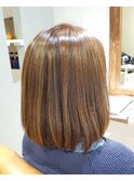 ミディアムボブ×ハイライト×髪質改善
