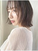 大人かわいいフリンジウェーブボブ＃前髪＃ココアブラウン