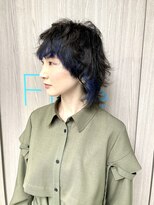 ヘアーライズ 池袋東口店(hair RISE) インナーブルー×ロングウルフ